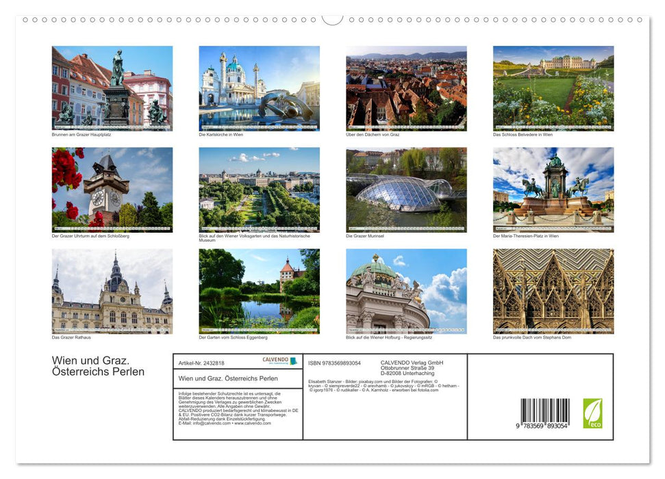 Wien und Graz. Österreichs Perlen (CALVENDO Premium Wandkalender 2027)