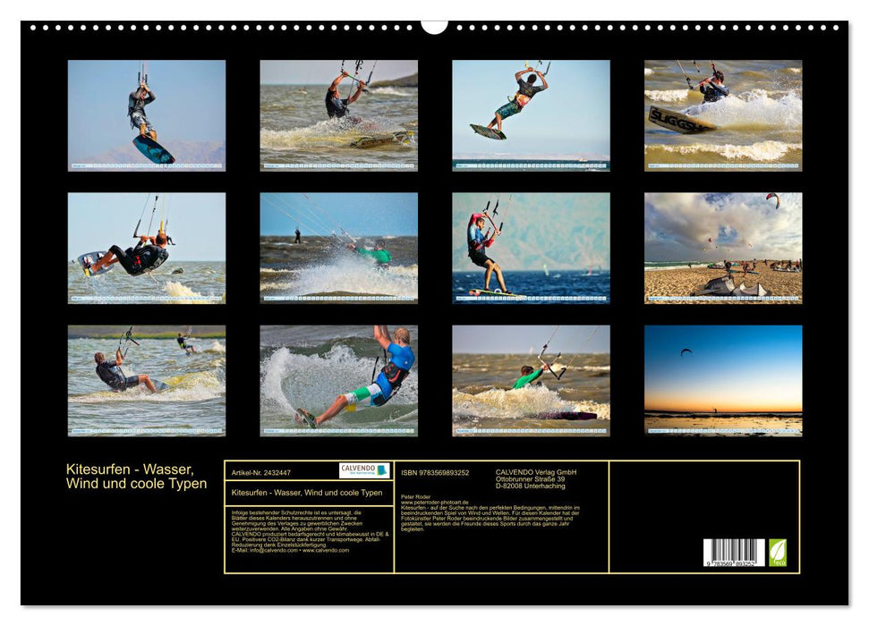 Kitesurfen - Wasser, Wind und coole Typen (CALVENDO Wandkalender 2027)