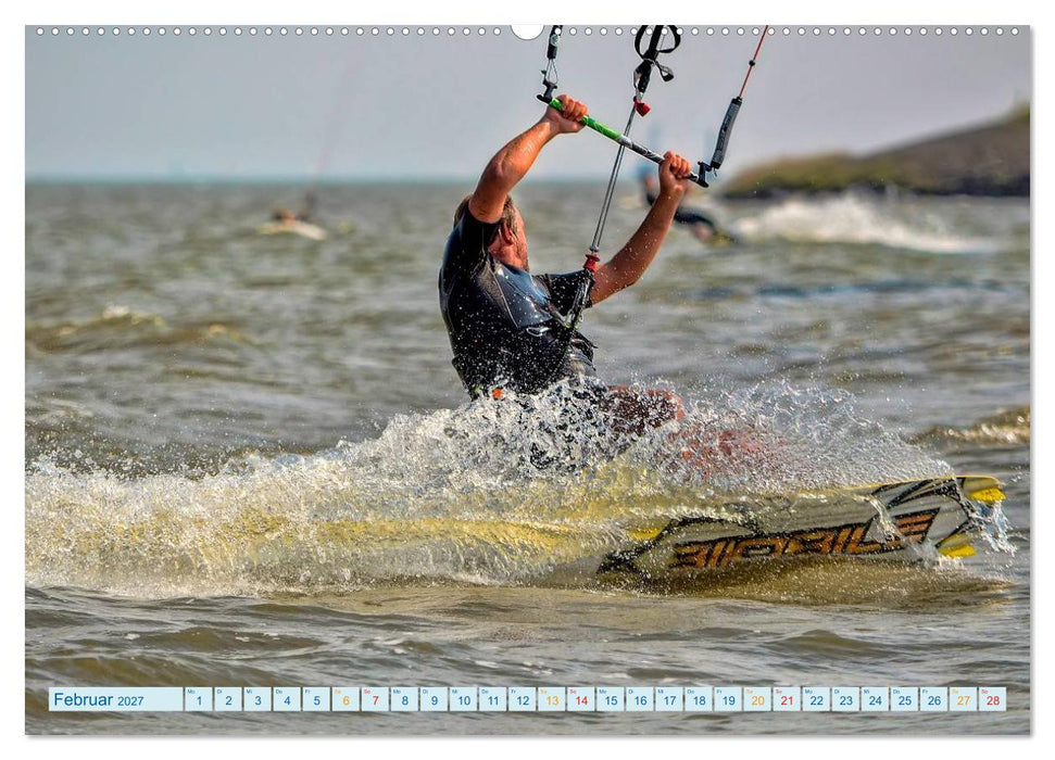 Kitesurfen - Wasser, Wind und coole Typen (CALVENDO Wandkalender 2027)