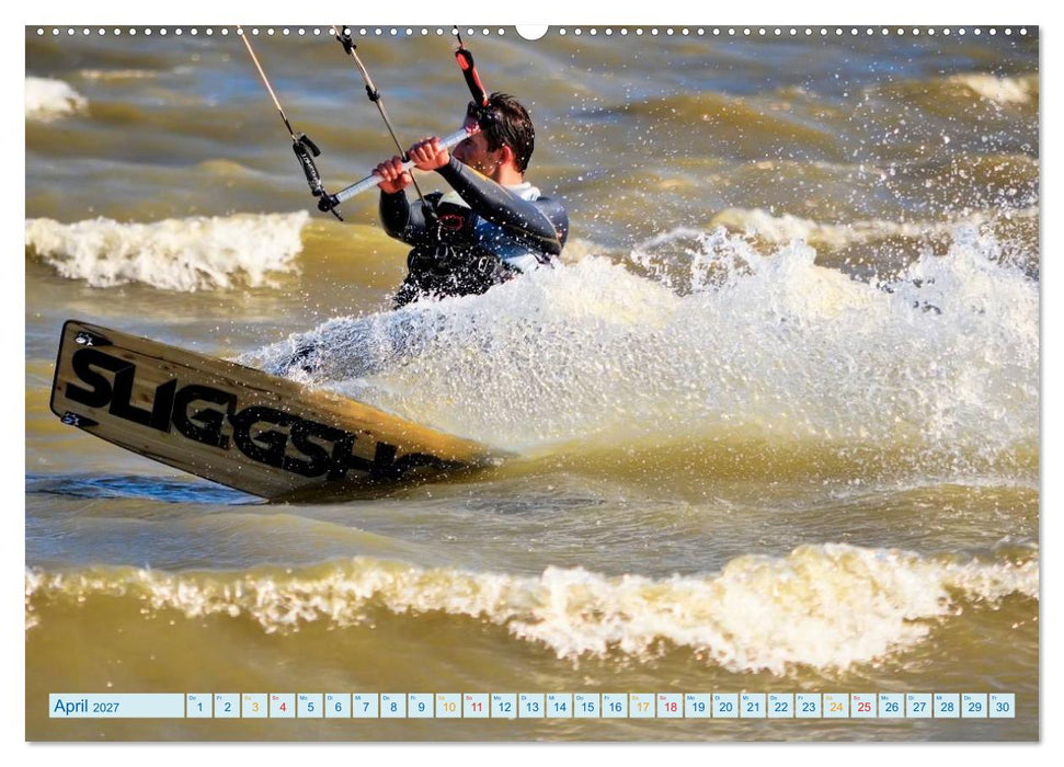 Kitesurfen - Wasser, Wind und coole Typen (CALVENDO Wandkalender 2027)
