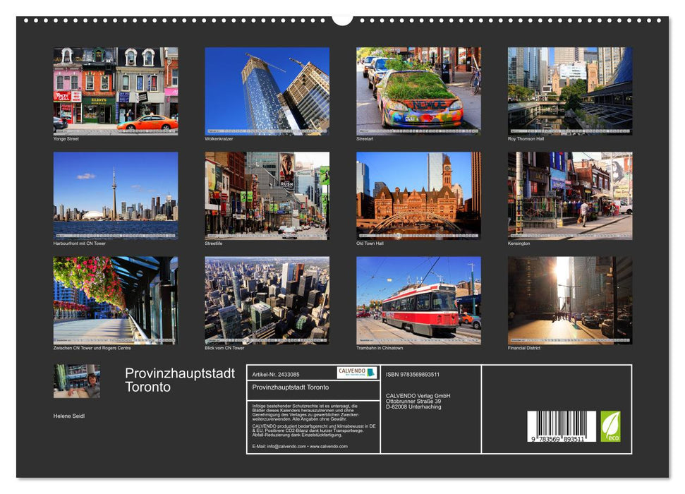 Provinzhauptstadt Toronto (CALVENDO Premium Wandkalender 2027)