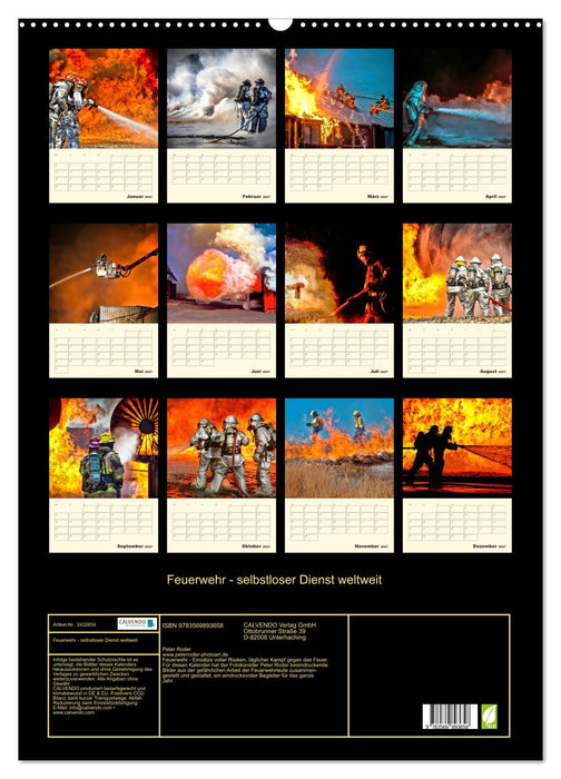 Feuerwehr - selbstloser Dienst weltweit (CALVENDO Wandkalender 2027)