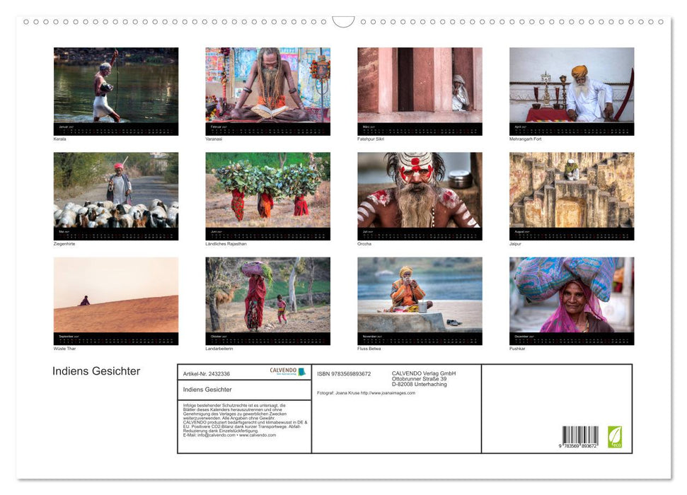 Indiens Gesichter (CALVENDO Wandkalender 2027)