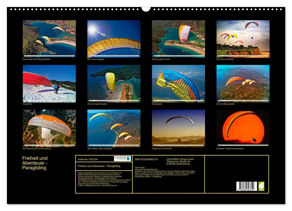 Freiheit und Abenteuer - Paragliding (CALVENDO Wandkalender 2027)