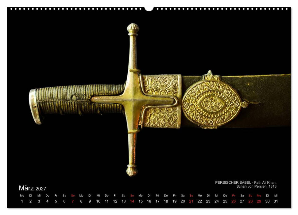 Historische Rüstungen und Waffen (CALVENDO Premium Wandkalender 2027)