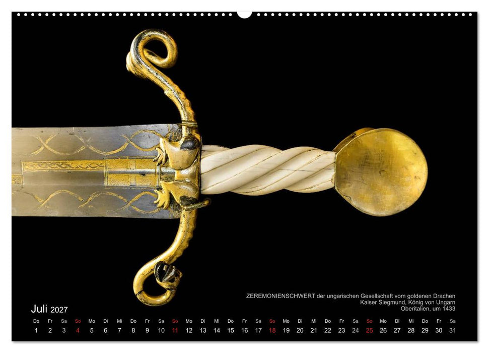 Historische Rüstungen und Waffen (CALVENDO Premium Wandkalender 2027)