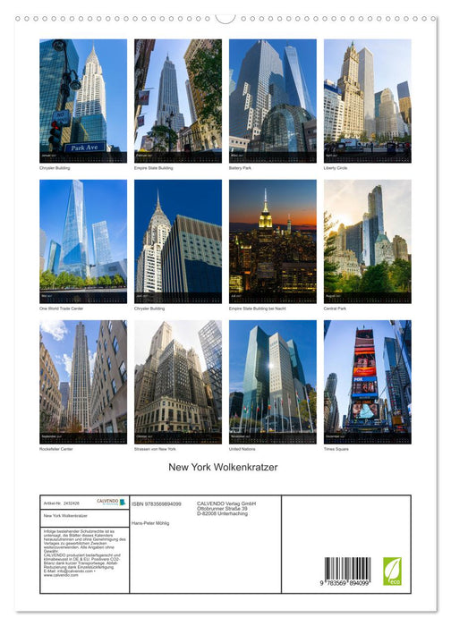 New York Wolkenkratzer (CALVENDO Premium Wandkalender 2027)
