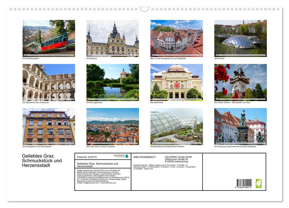 Geliebtes Graz. Schmuckstück und Herzensstadt (CALVENDO Wandkalender 2027)