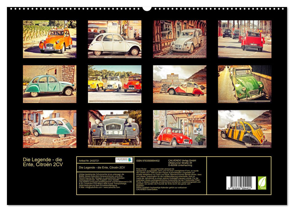Die Legende - die Ente, Citroën 2CV (CALVENDO Premium Wandkalender 2027)