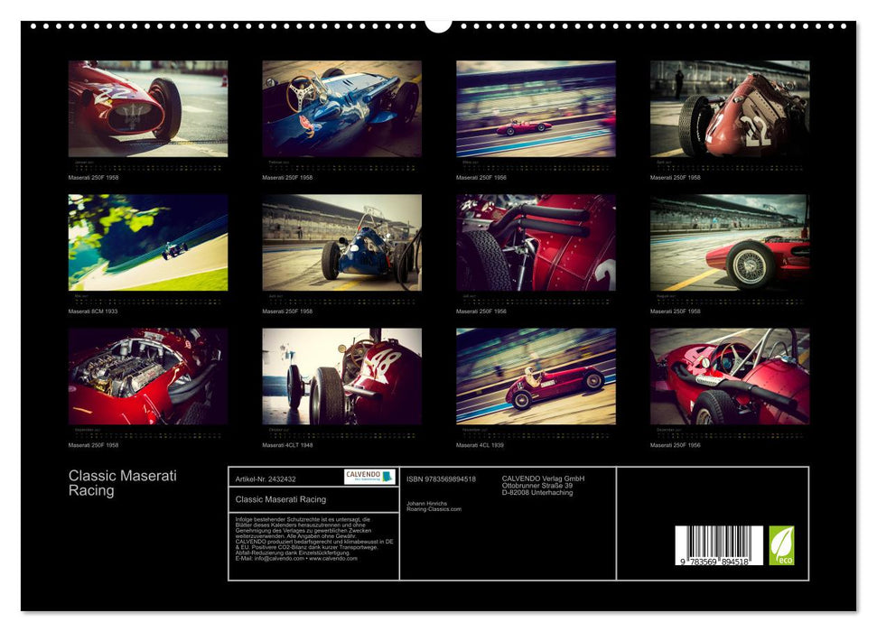 Classic Maserati Racing (CALVENDO Premium Wandkalender 2027)