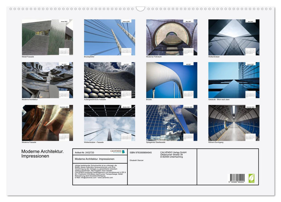 Moderne Architektur. Impressionen (CALVENDO Wandkalender 2027)