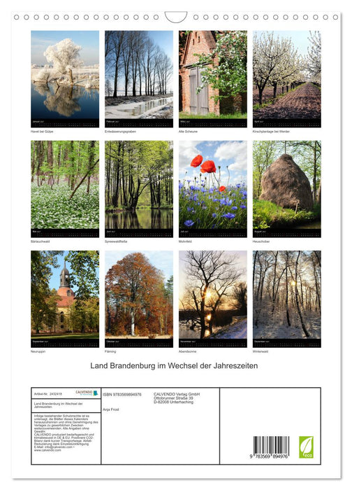 Land Brandenburg im Wechsel der Jahreszeiten (CALVENDO Wandkalender 2027)