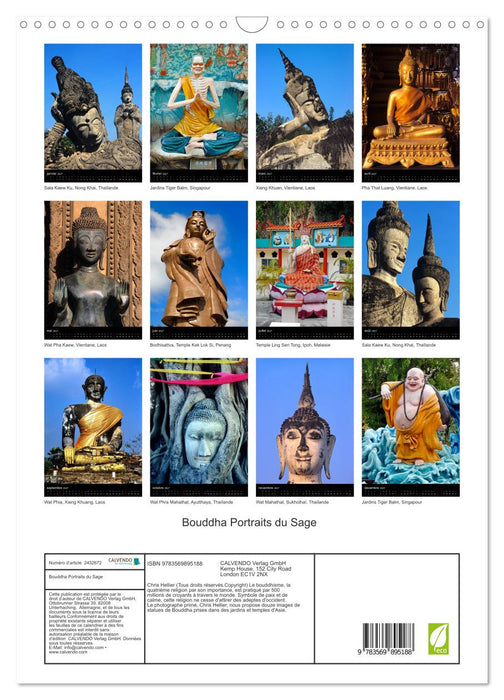 Bouddha Portraits du Sage (CALVENDO Calendrier mensuel 2027)