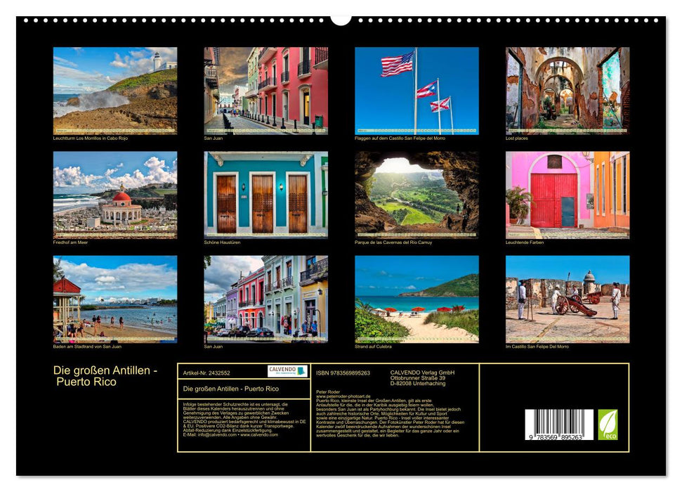 Die großen Antillen - Puerto Rico (CALVENDO Premium Wandkalender 2027)