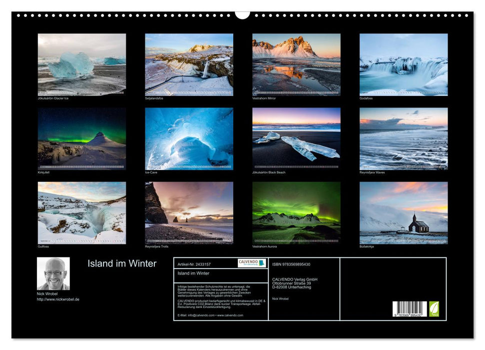 Island im Winter (CALVENDO Wandkalender 2027)