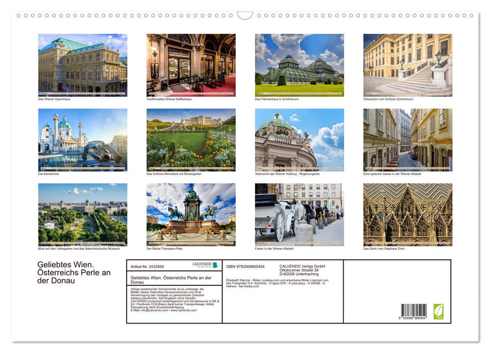 Geliebtes Wien. Österreichs Perle an der Donau (CALVENDO Wandkalender 2027)