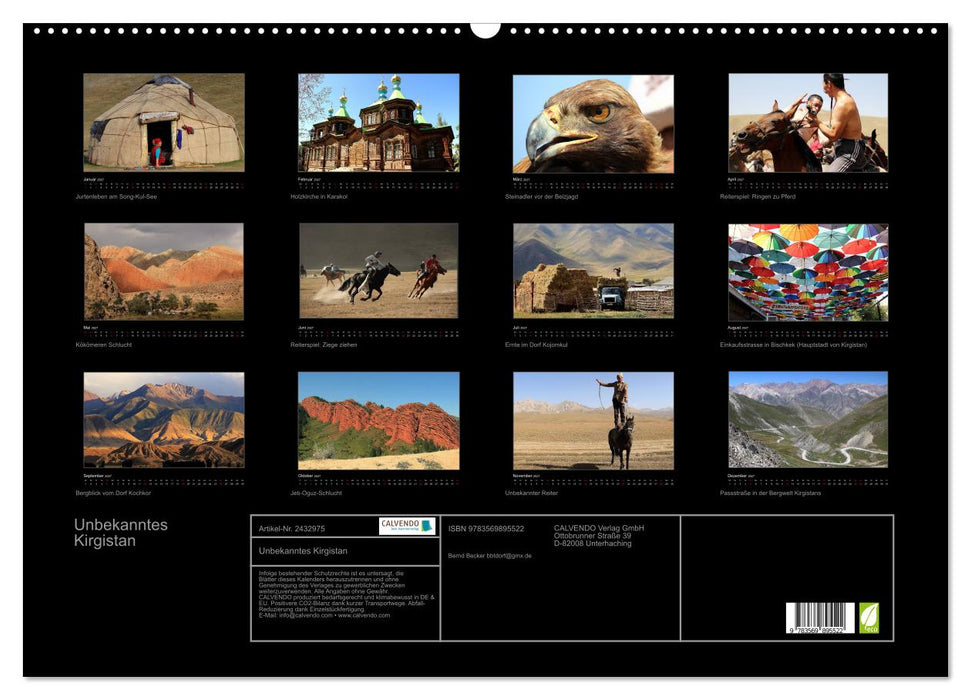 Unbekanntes Kirgistan (CALVENDO Wandkalender 2027)