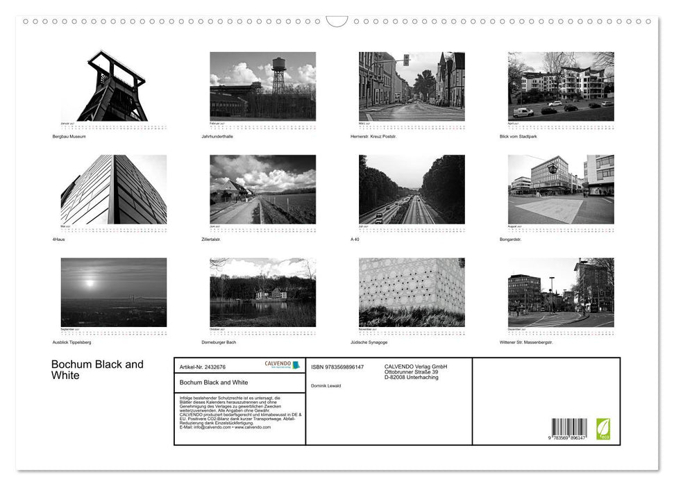 Bochum Black and White (CALVENDO Wandkalender 2027)