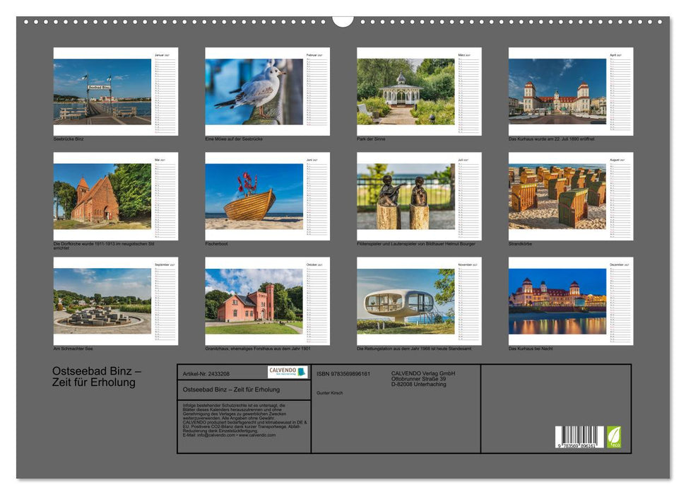 Ostseebad Binz – Zeit für Erholung (CALVENDO Wandkalender 2027)