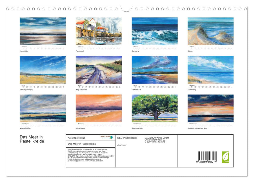 Das Meer in Pastellkreide (CALVENDO Wandkalender 2027)