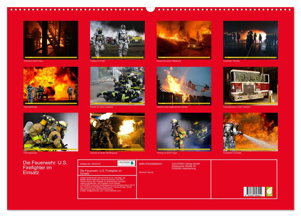 Die Feuerwehr. U.S. Firefighter im Einsatz (CALVENDO Wandkalender 2027)