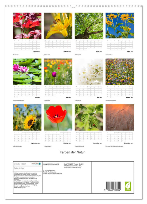 Farben der Natur (CALVENDO Premium Wandkalender 2027)