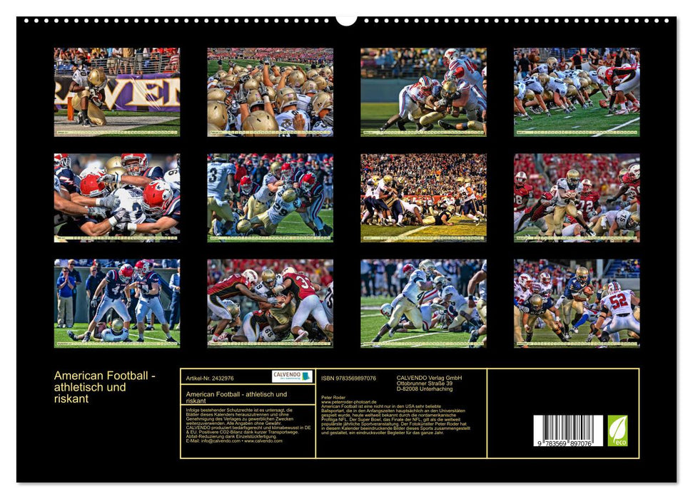 American Football - athletisch und riskant (CALVENDO Premium Wandkalender 2027)