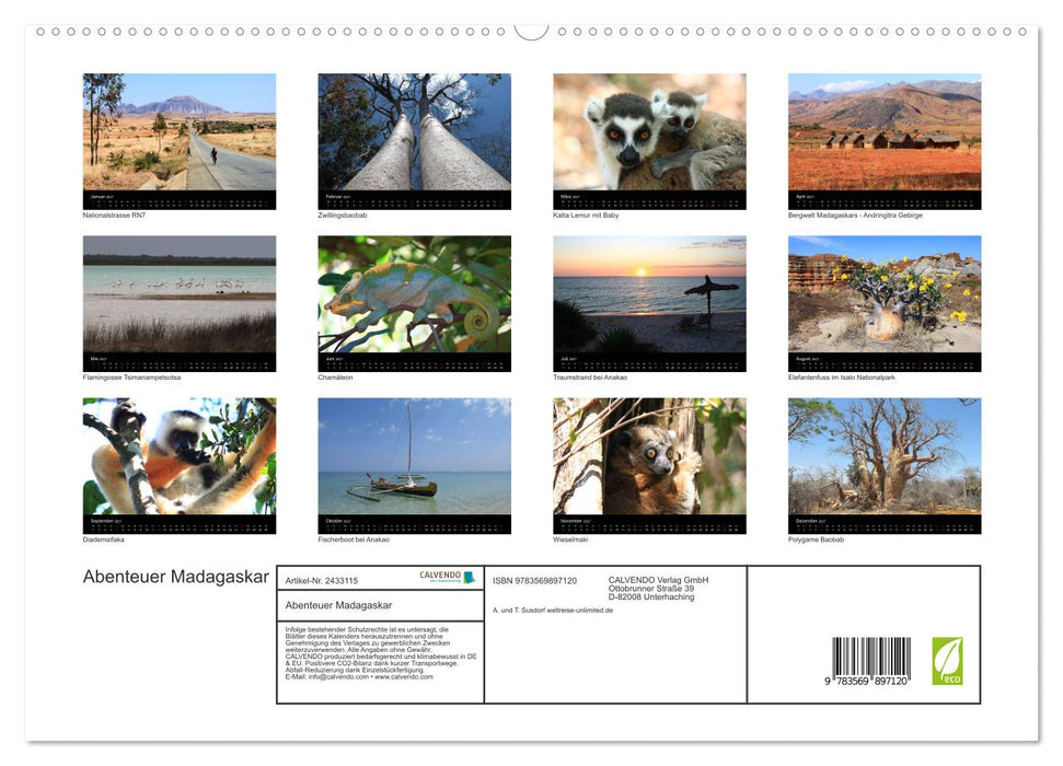 Abenteuer Madagaskar (CALVENDO Premium Wandkalender 2027)
