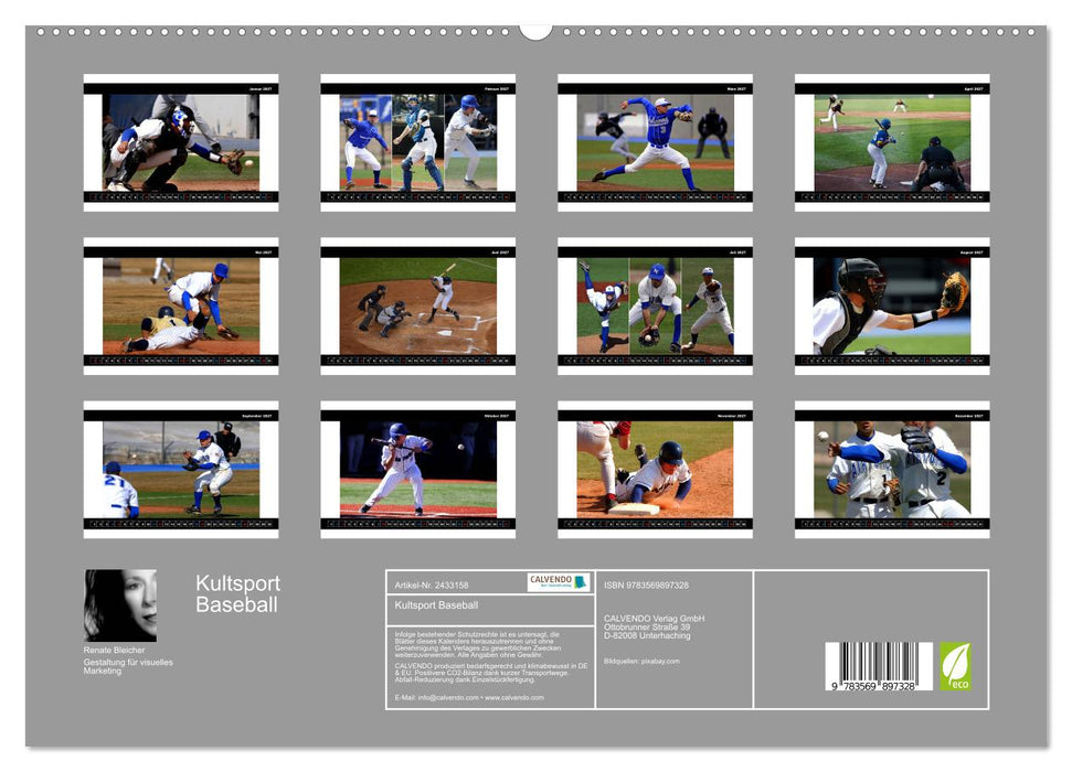 Kultsport Baseball (CALVENDO Premium Wandkalender 2027)