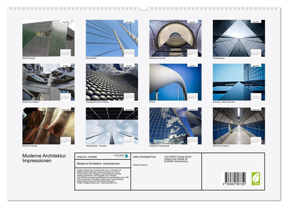 Moderne Architektur. Impressionen (CALVENDO Premium Wandkalender 2027)