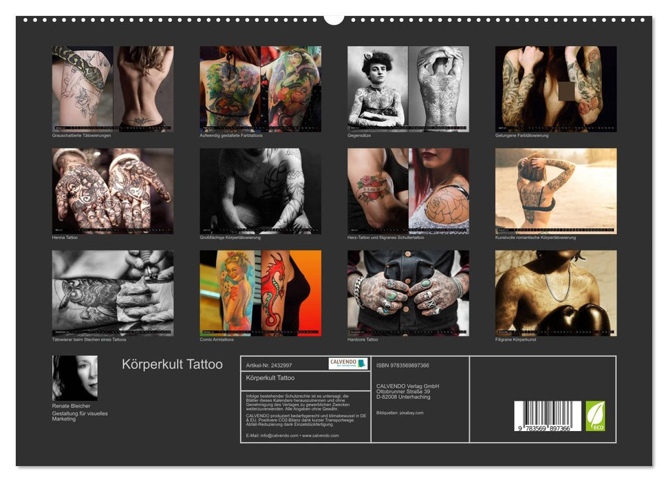 Körperkult Tattoo (CALVENDO Premium Wandkalender 2027)