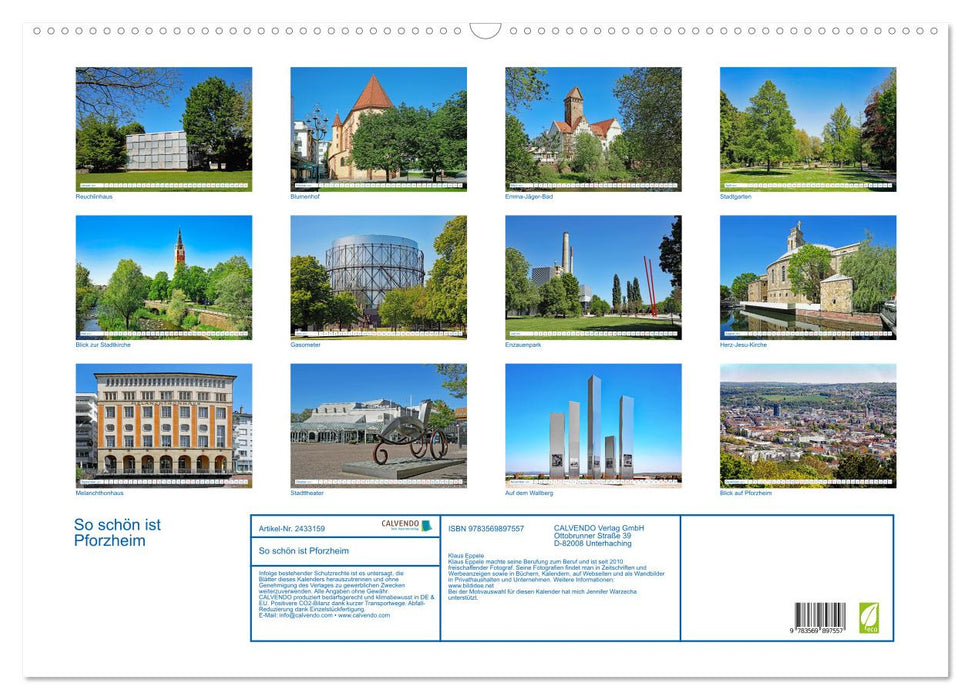 So schön ist Pforzheim (CALVENDO Wandkalender 2027)