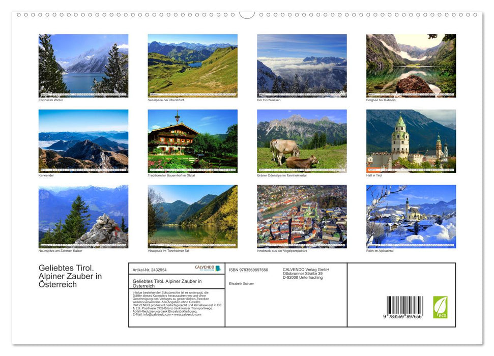 Geliebtes Tirol. Alpiner Zauber in Österreich (CALVENDO Premium Wandkalender 2027)