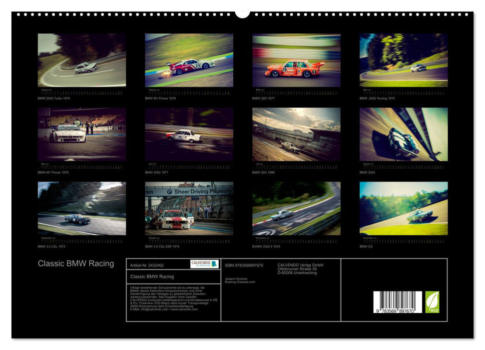 Classic BMW Racing (CALVENDO Premium Wandkalender 2027)