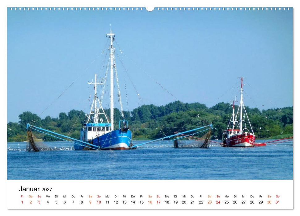 Kurs Elbe - Schiffe zwischen Hafen, Strom und Meer (CALVENDO Wandkalender 2027)