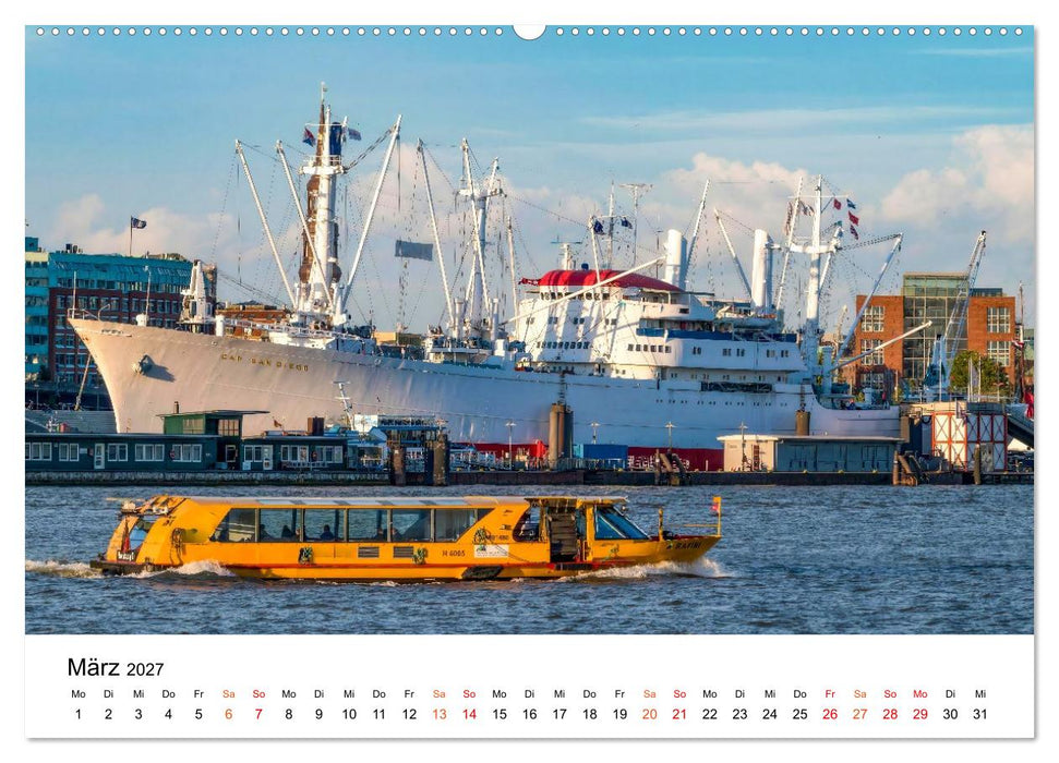Kurs Elbe - Schiffe zwischen Hafen, Strom und Meer (CALVENDO Wandkalender 2027)
