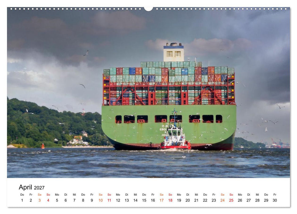 Kurs Elbe - Schiffe zwischen Hafen, Strom und Meer (CALVENDO Wandkalender 2027)
