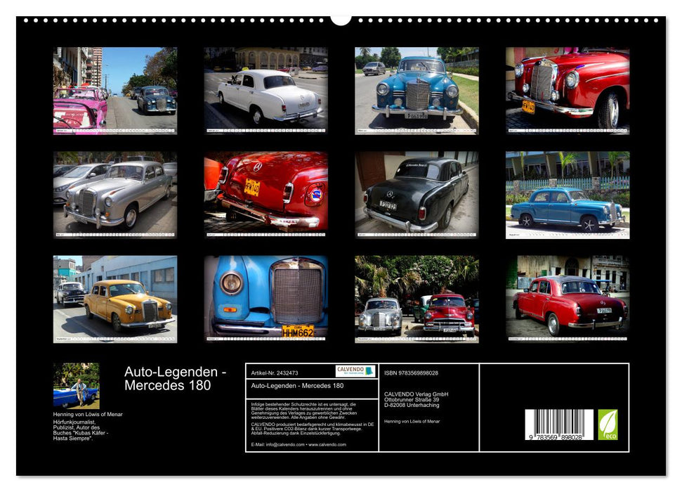 Auto-Legenden - Mercedes 180 (CALVENDO Premium Wandkalender 2027)