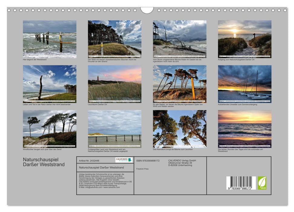 Naturschauspiel Darßer Weststrand (CALVENDO Wandkalender 2027)
