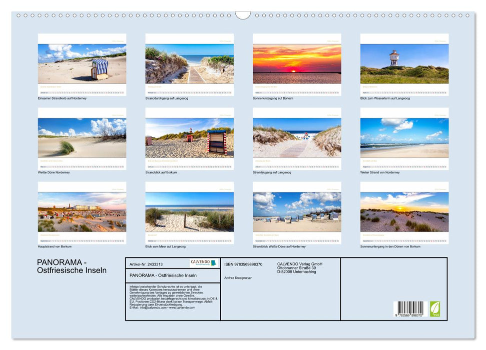 PANORAMA - Ostfriesische Inseln (CALVENDO Wandkalender 2027)