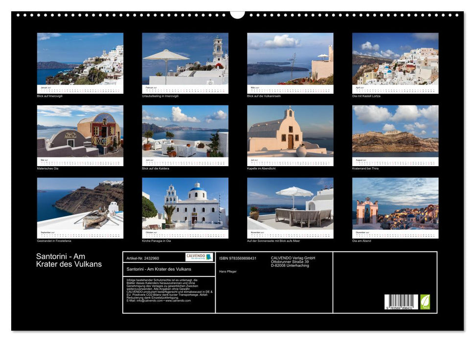 Santorini - Am Krater des Vulkans (CALVENDO Wandkalender 2027)