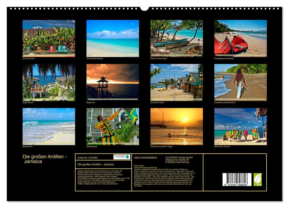 Die großen Antillen - Jamaica (CALVENDO Premium Wandkalender 2027)