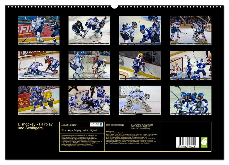 Eishockey - Fairplay und Schlägerei (CALVENDO Premium Wandkalender 2027)