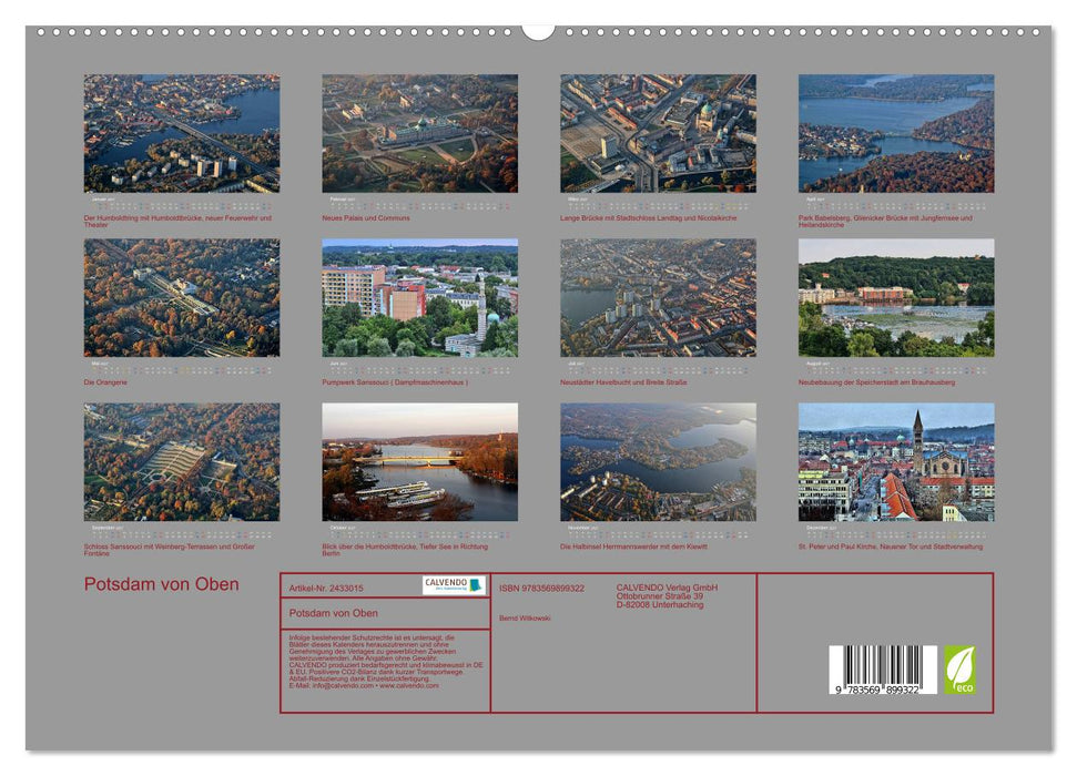 Potsdam von Oben (CALVENDO Premium Wandkalender 2027)