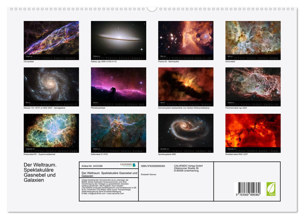 Der Weltraum. Spektakuläre Gasnebel und Galaxien (CALVENDO Premium Wandkalender 2027)