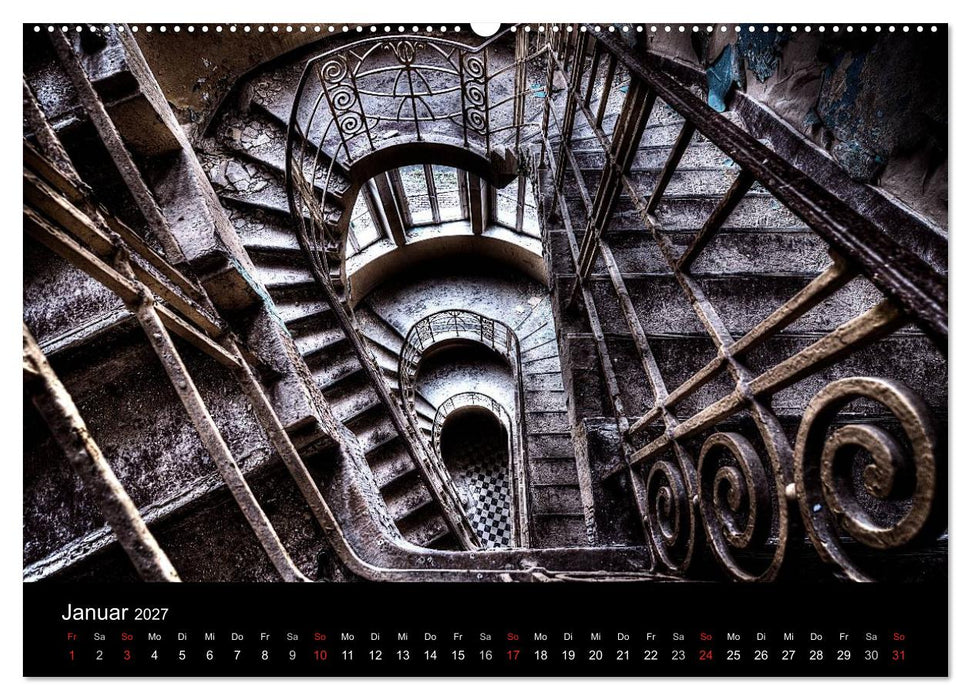 Verlassene Orte - Die schönsten Treppenhäuser (CALVENDO Wandkalender 2027)