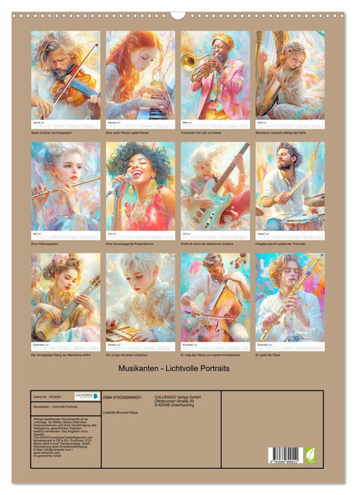Musikanten - Lichtvolle Portraits (CALVENDO Wandkalender 2027)