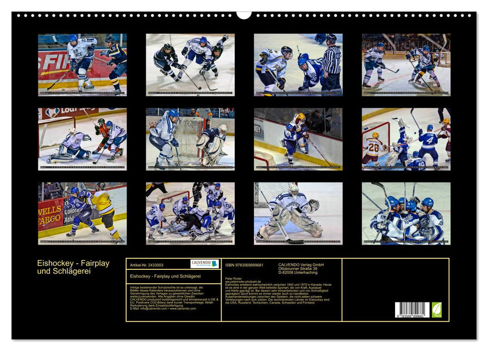 Eishockey - Fairplay und Schlägerei (CALVENDO Wandkalender 2027)