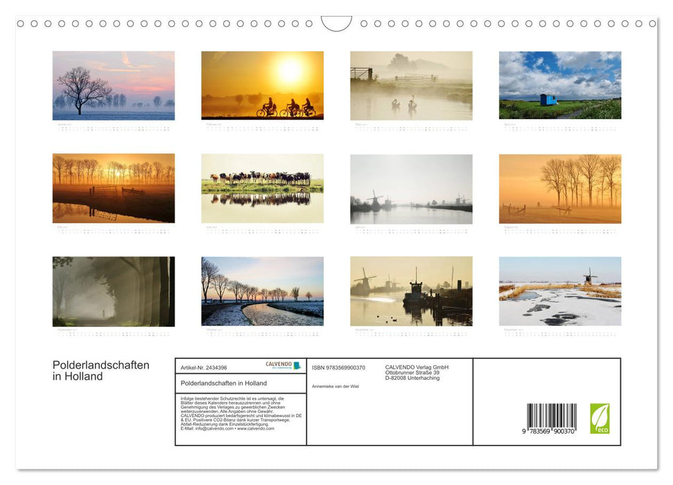 Polderlandschaften in Holland (CALVENDO Wandkalender 2027)