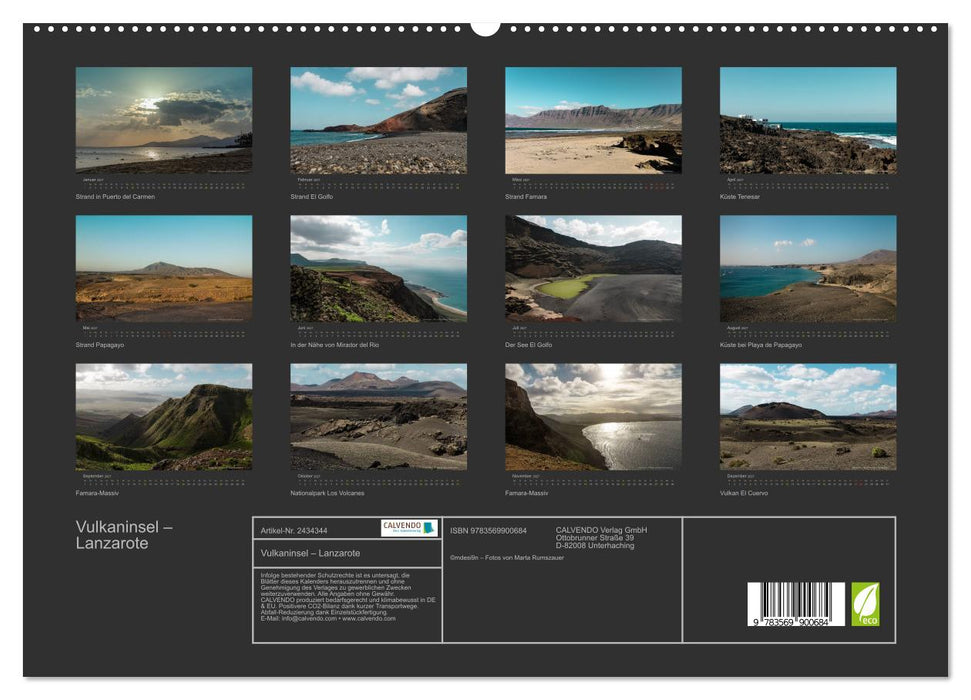 Vulkaninsel – Lanzarote (CALVENDO Premium Wandkalender 2027)